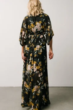 Baltic Born Kia Kimono Maxi Dress | Midnight Floral