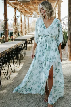 Baltic Born Kia Kimono Maxi Dress | Sage Floral