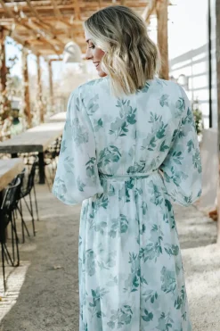 Baltic Born Kia Kimono Maxi Dress | Sage Floral
