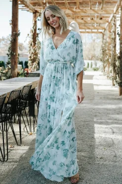 Baltic Born Kia Kimono Maxi Dress | Sage Floral