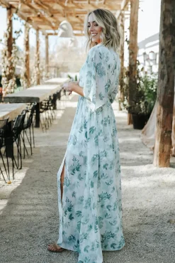 Baltic Born Kia Kimono Maxi Dress | Sage Floral