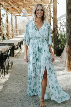 Baltic Born Kia Kimono Maxi Dress | Sage Floral