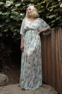 Baltic Born Kia Kimono Maxi Dress | Sage Floral