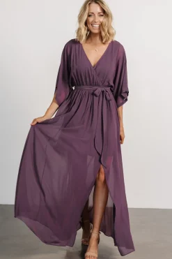 Baltic Born Kia Kimono Maxi Dress | Vintage Plum
