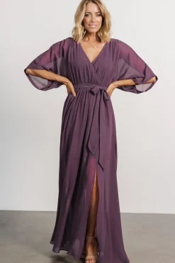 Baltic Born Kia Kimono Maxi Dress | Vintage Plum