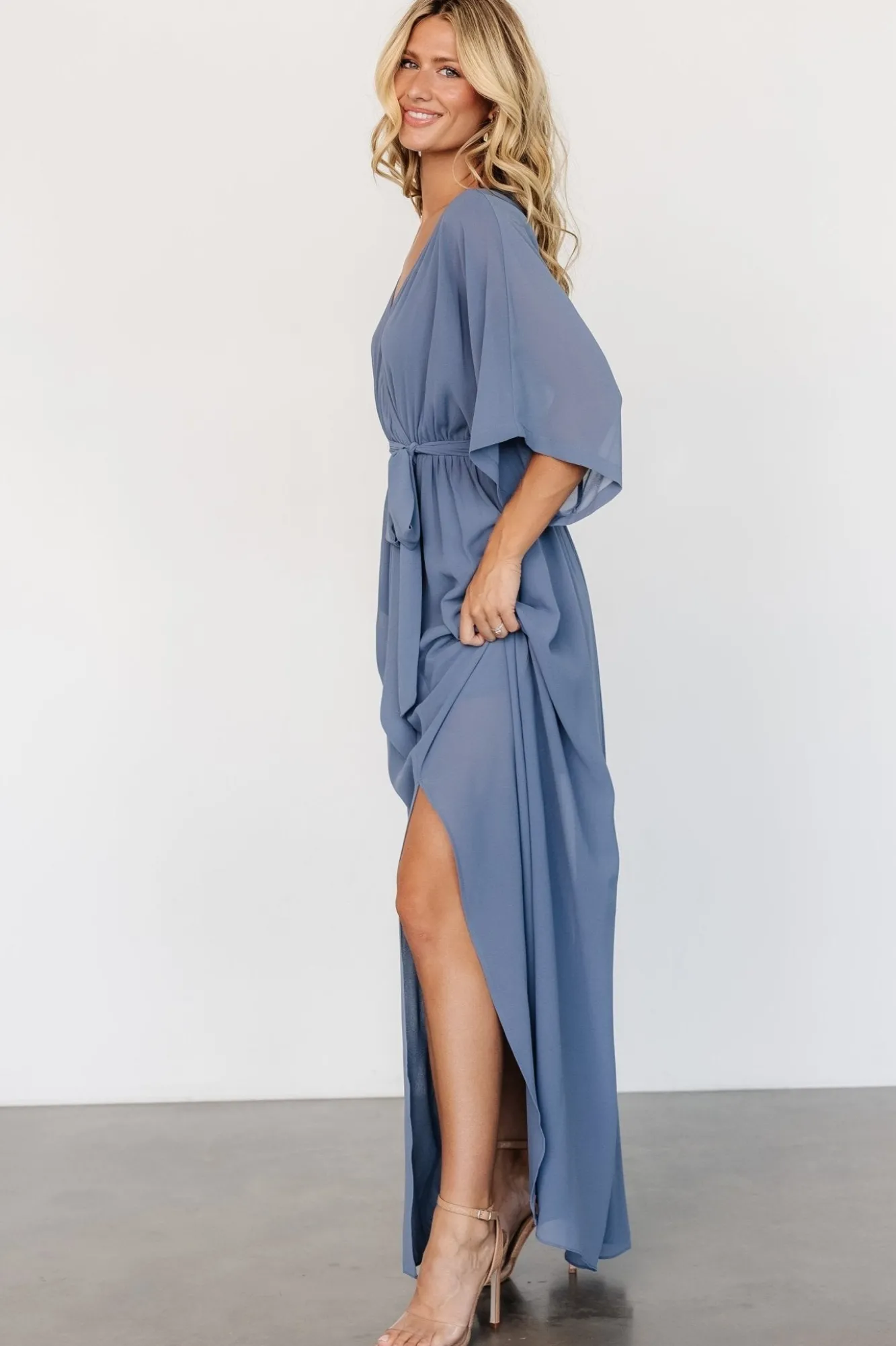 Baltic Born Kia Kimono Maxi Dress | Whisper Blue