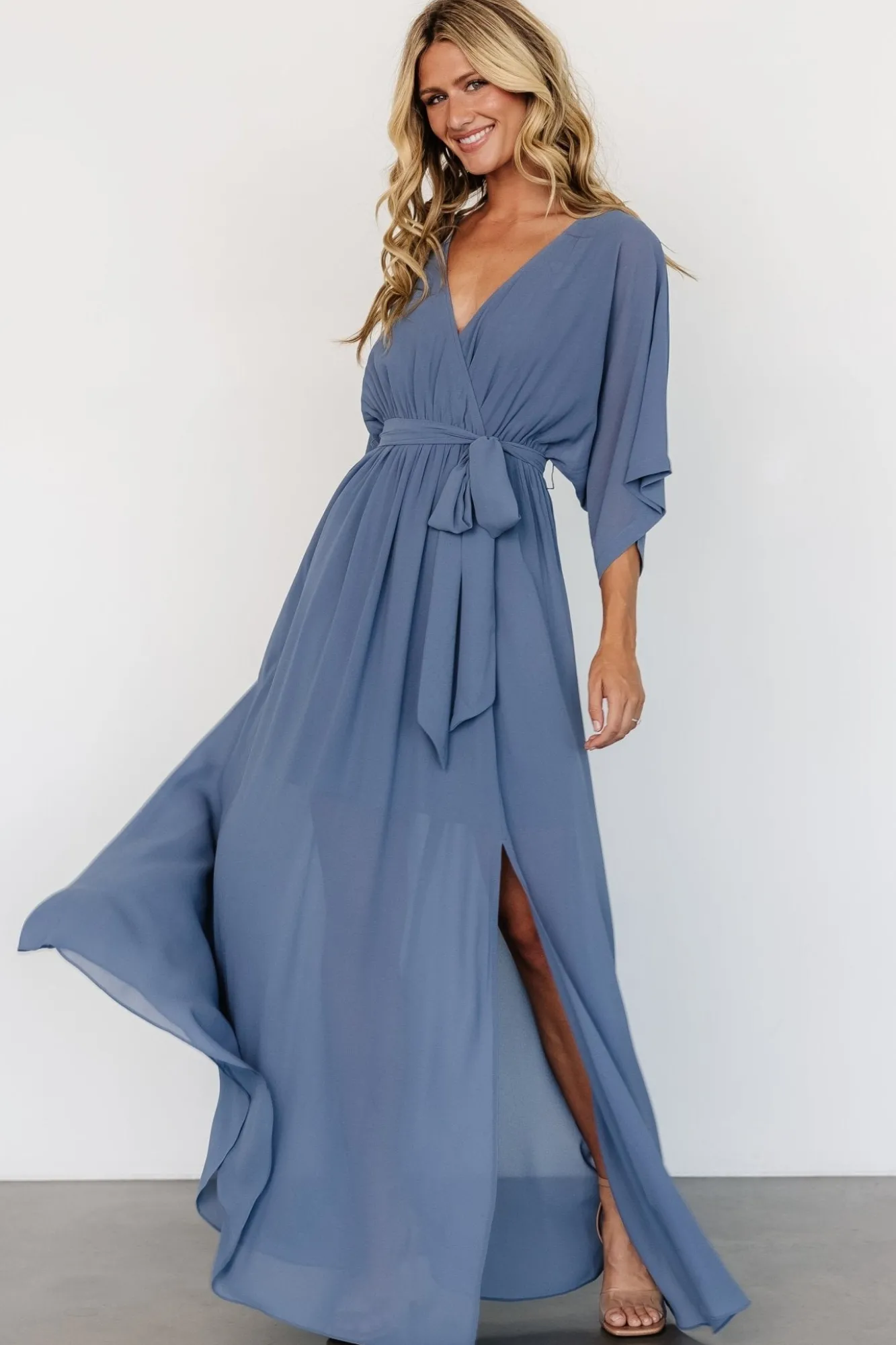 Baltic Born Kia Kimono Maxi Dress | Whisper Blue