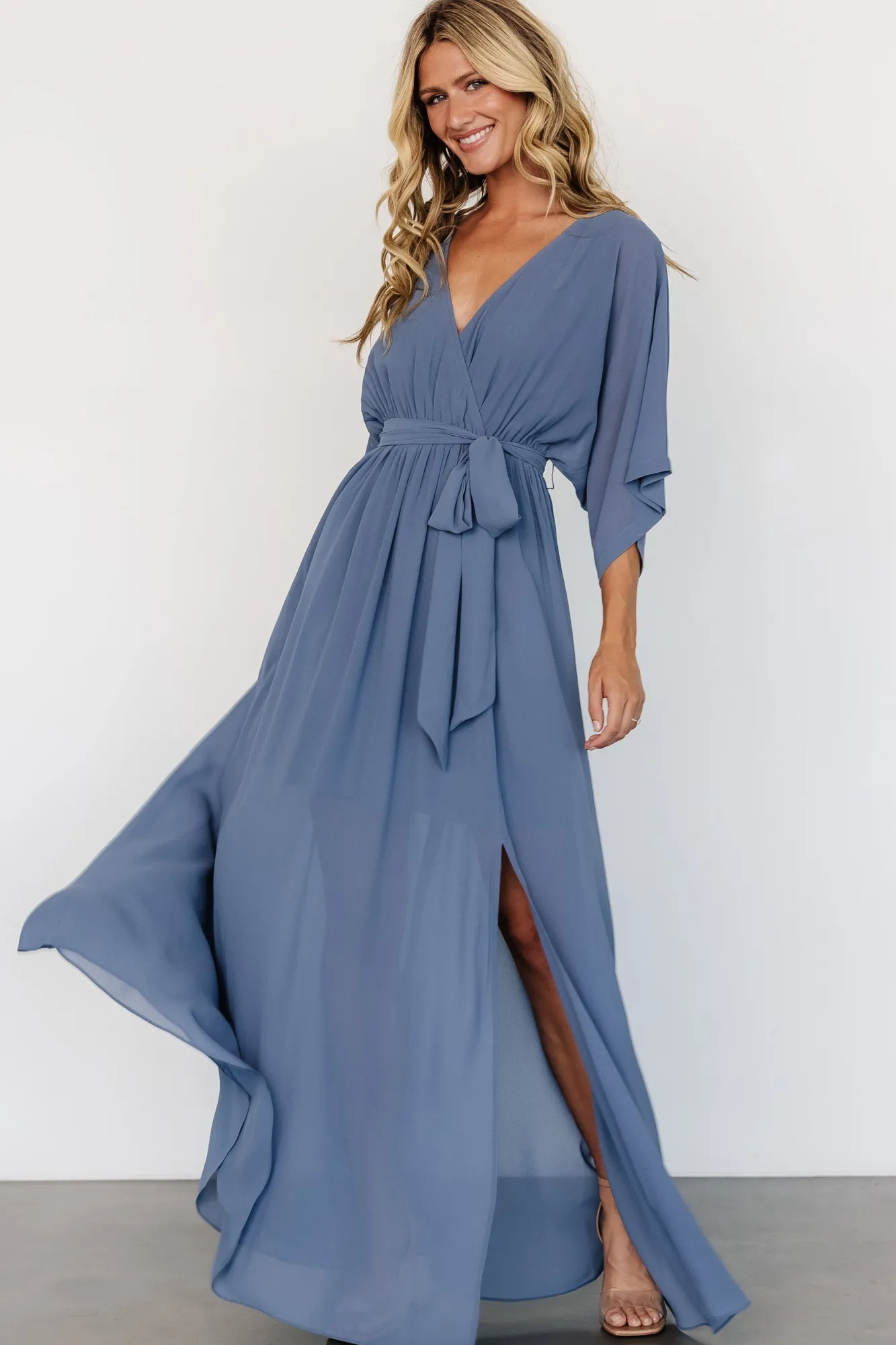 Baltic Born Kia Kimono Maxi Dress | Whisper Blue