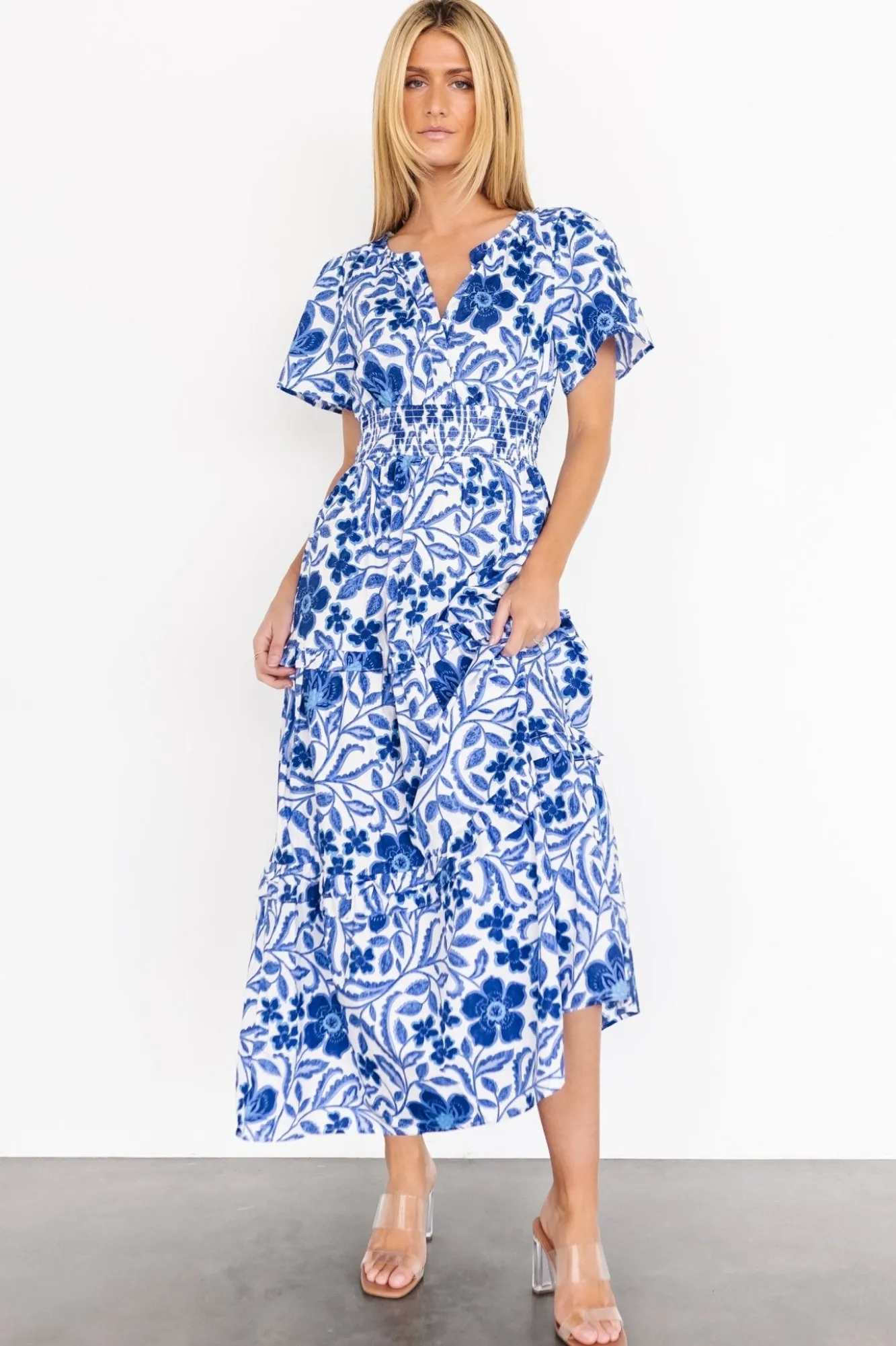 Baltic Born Kiana Poplin Maxi Dress | Blue Multi