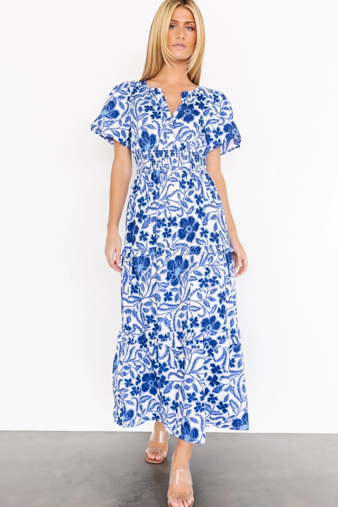 Baltic Born Kiana Poplin Maxi Dress | Blue Multi