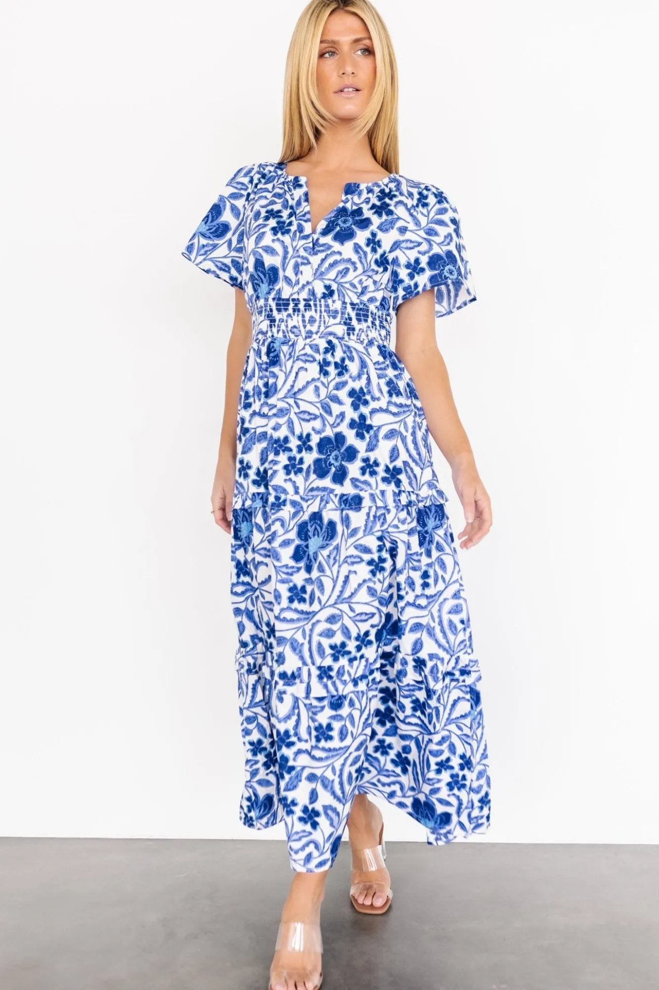 Baltic Born Kiana Poplin Maxi Dress | Blue Multi