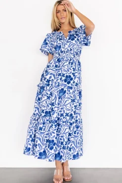 Baltic Born Kiana Poplin Maxi Dress | Blue Multi