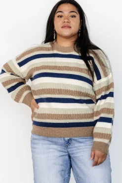 Baltic Born Kira Striped Sweater | Navy + Sage Multi