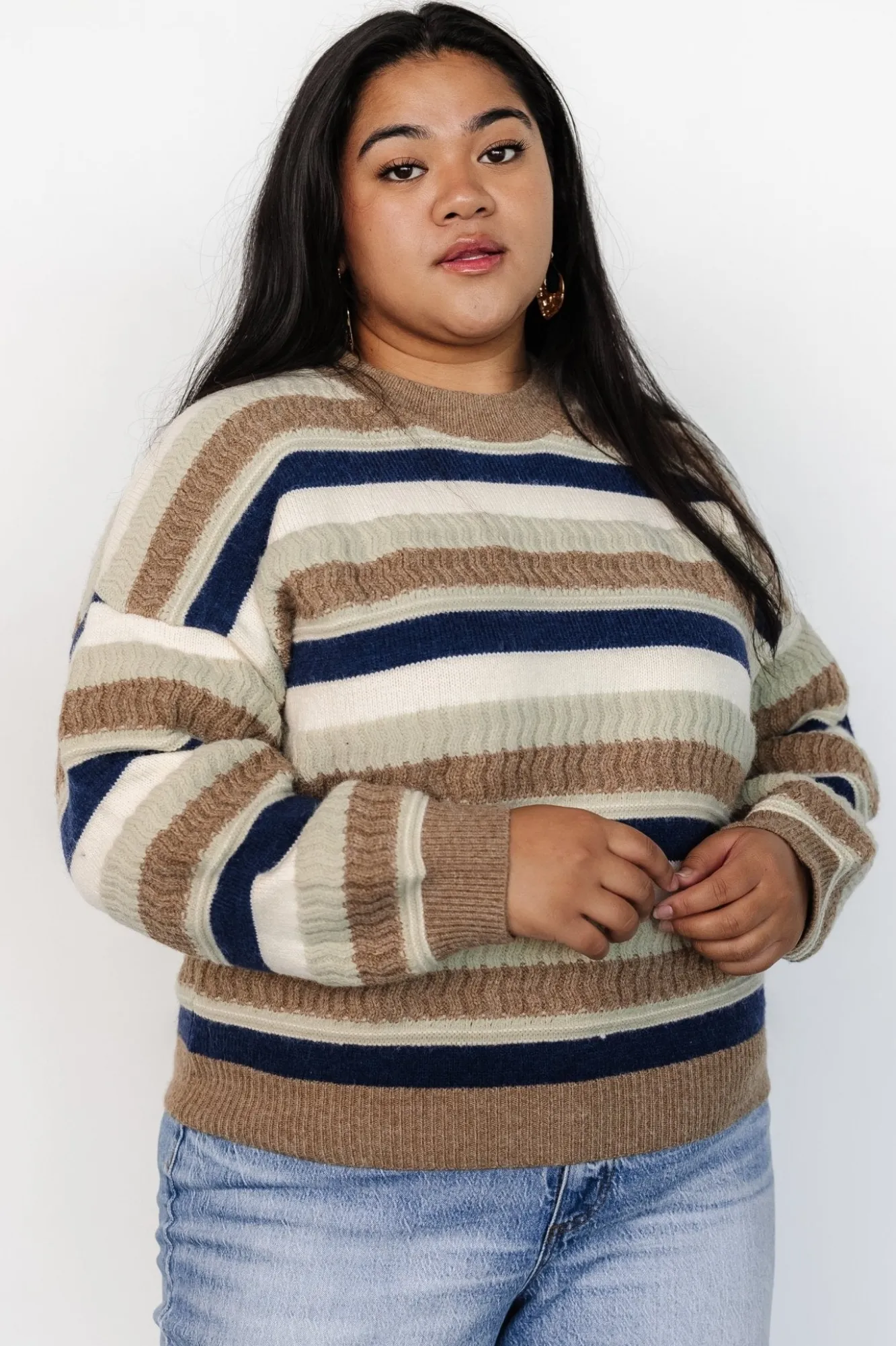 Baltic Born Kira Striped Sweater | Navy + Sage Multi