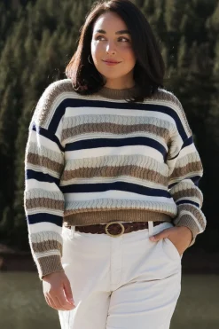 Baltic Born Kira Striped Sweater | Navy + Sage Multi