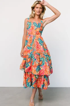 Baltic Born Kitts Tiered Dress | Tropical Print
