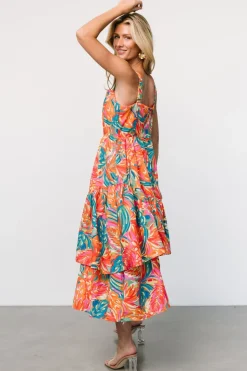 Baltic Born Kitts Tiered Dress | Tropical Print