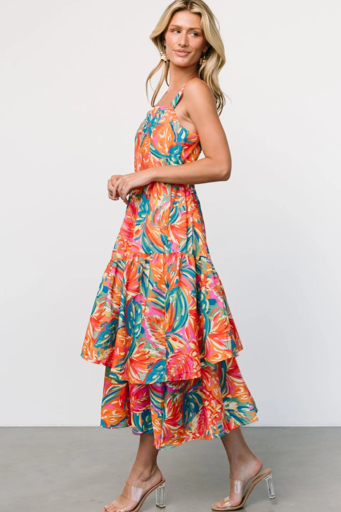 Baltic Born Kitts Tiered Dress | Tropical Print