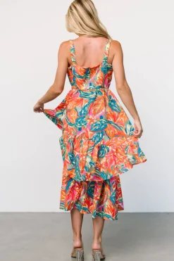 Baltic Born Kitts Tiered Dress | Tropical Print