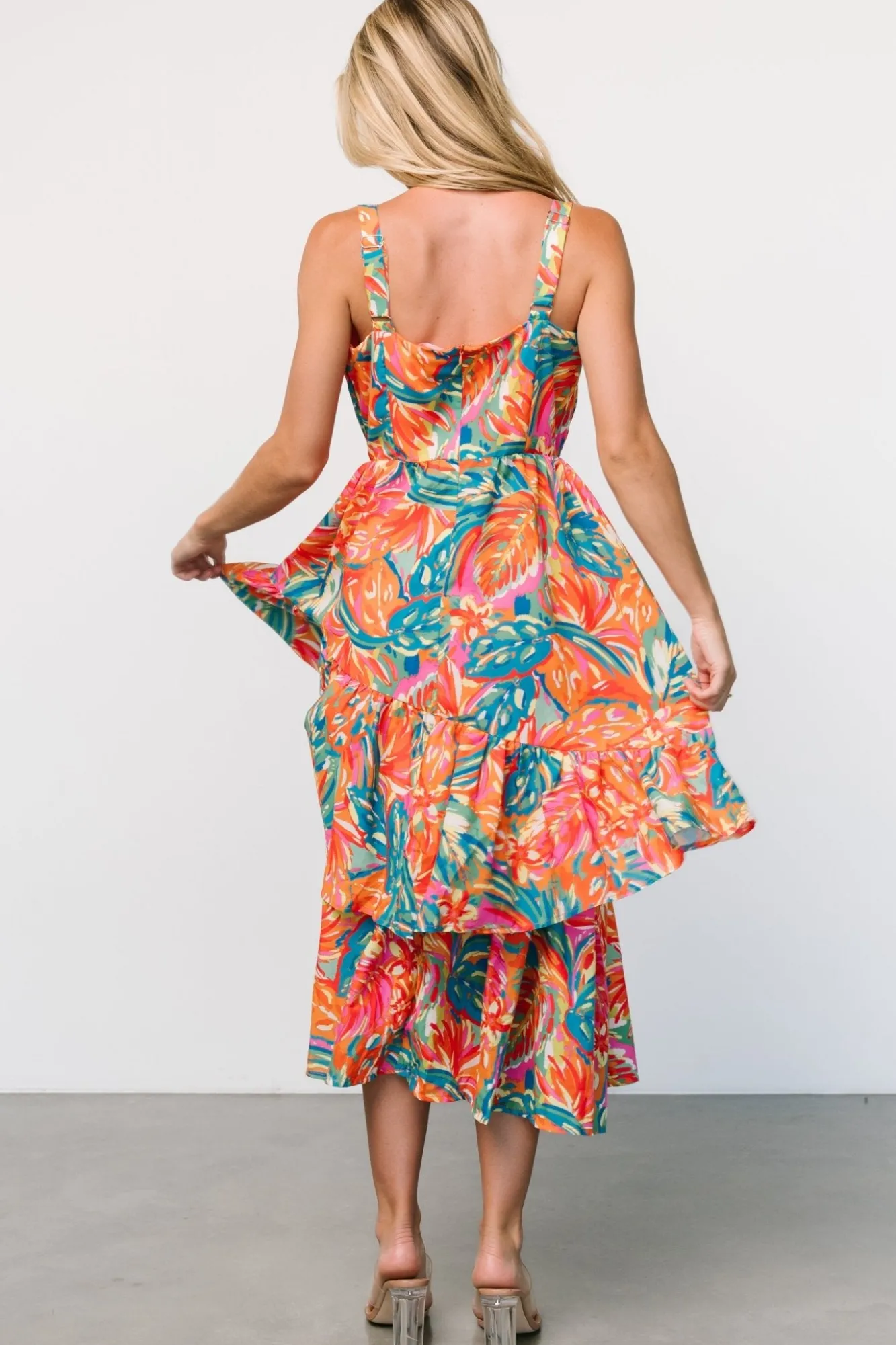 Baltic Born Kitts Tiered Dress | Tropical Print
