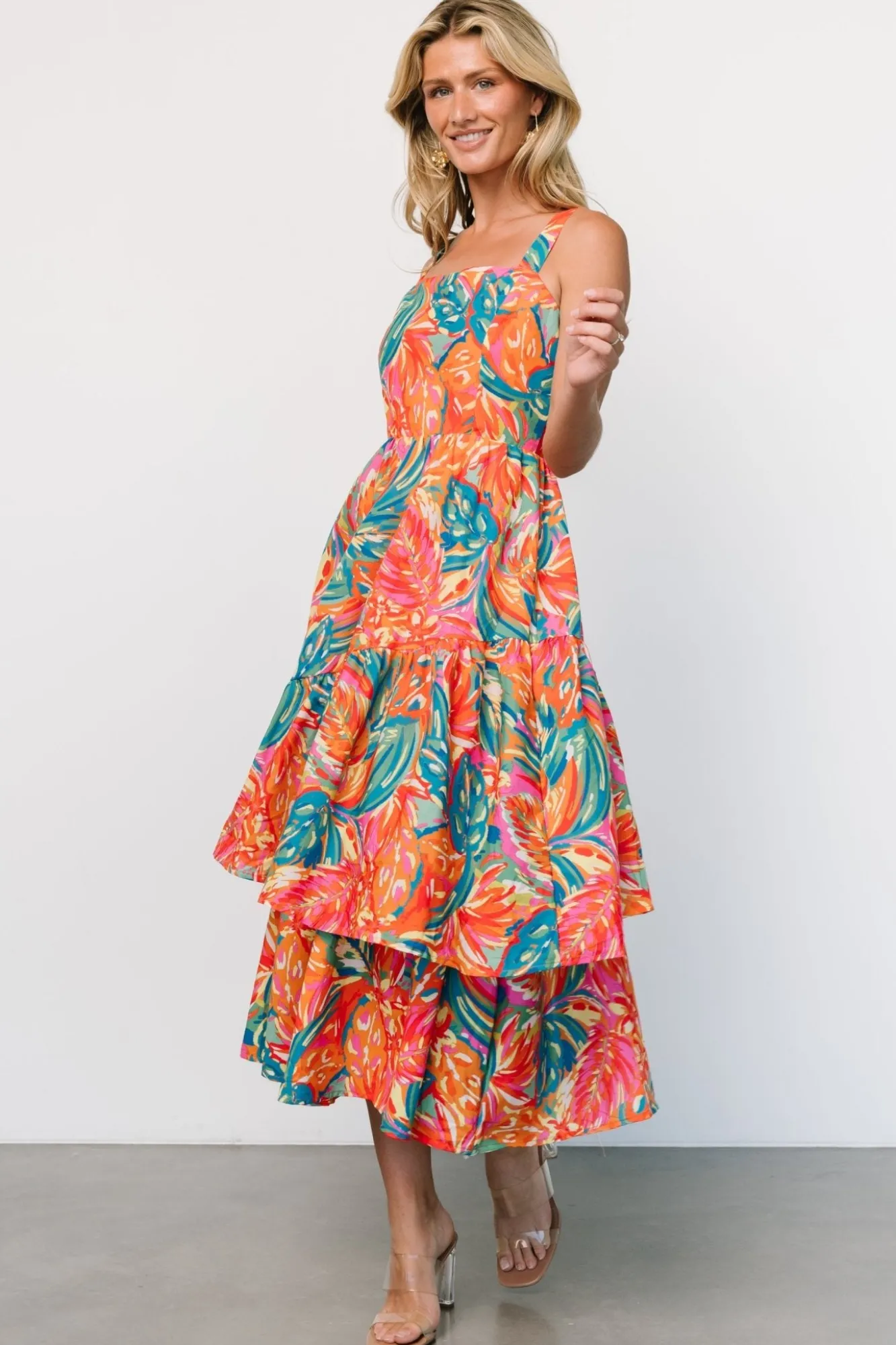 Baltic Born Kitts Tiered Dress | Tropical Print