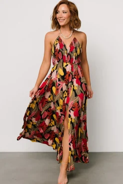 Baltic Born Kota Halter Maxi Dress | Navy Multi Print