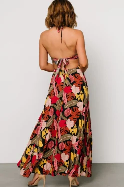 Baltic Born Kota Halter Maxi Dress | Navy Multi Print