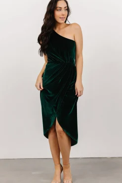 Baltic Born Kourtney Velvet One Shoulder Midi Dress |