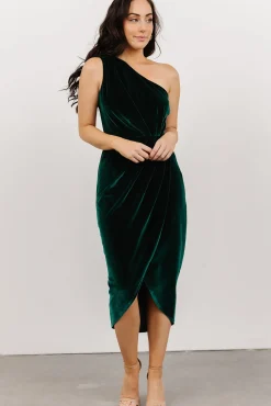 Baltic Born Kourtney Velvet One Shoulder Midi Dress |