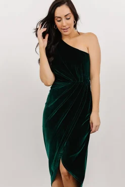 Baltic Born Kourtney Velvet One Shoulder Midi Dress |