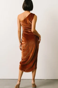 Baltic Born Kourtney Velvet One Shoulder Midi Dress |