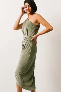 Baltic Born Kourtney Velvet One Shoulder Midi Dress |