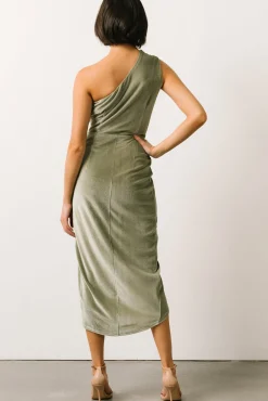 Baltic Born Kourtney Velvet One Shoulder Midi Dress |