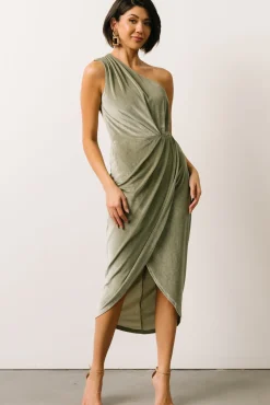 Baltic Born Kourtney Velvet One Shoulder Midi Dress |