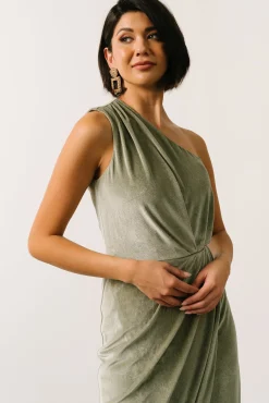 Baltic Born Kourtney Velvet One Shoulder Midi Dress |