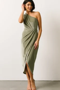 Baltic Born Kourtney Velvet One Shoulder Midi Dress |