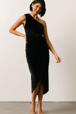 Baltic Born Kourtney Velvet One Shoulder Midi Dress |