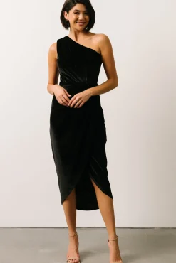 Baltic Born Kourtney Velvet One Shoulder Midi Dress |