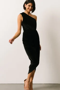 Baltic Born Kourtney Velvet One Shoulder Midi Dress |