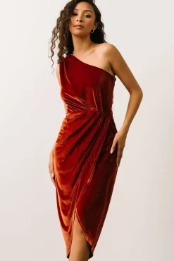 Baltic Born Kourtney Velvet One Shoulder Midi Dress |
