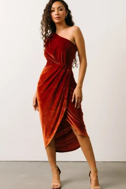 Baltic Born Kourtney Velvet One Shoulder Midi Dress |