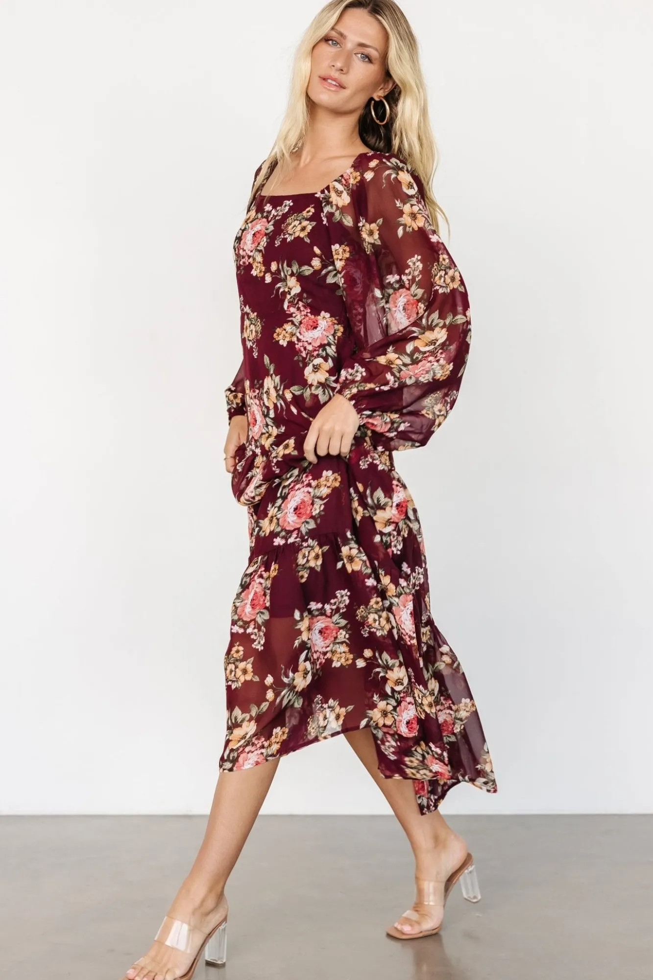 Baltic Born Kristy Maxi Dress | Wine Floral
