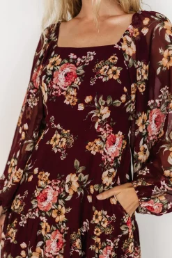 Baltic Born Kristy Maxi Dress | Wine Floral