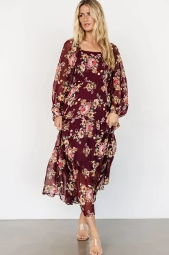 Baltic Born Kristy Maxi Dress | Wine Floral