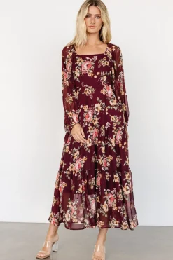Baltic Born Kristy Maxi Dress | Wine Floral