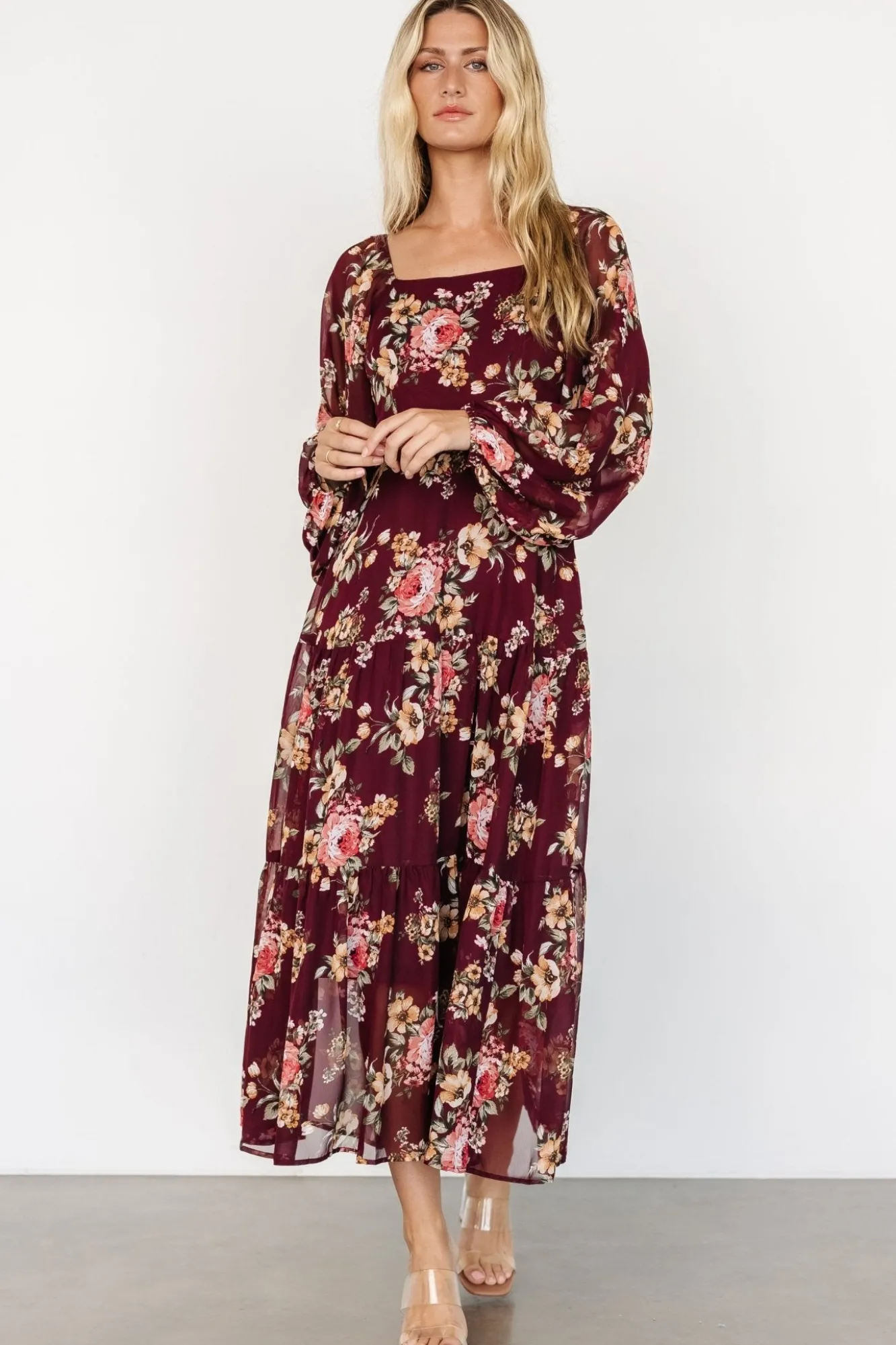 Baltic Born Kristy Maxi Dress | Wine Floral