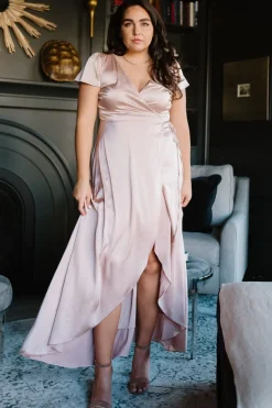 Baltic Born Krystal Satin Wrap Gown |