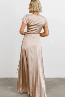 Baltic Born Krystal Satin Wrap Gown |
