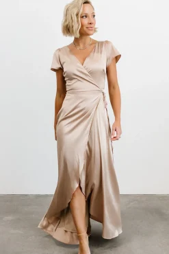 Baltic Born Krystal Satin Wrap Gown |