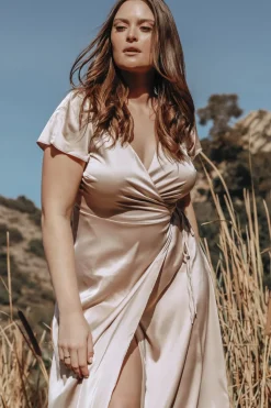 Baltic Born Krystal Satin Wrap Gown |